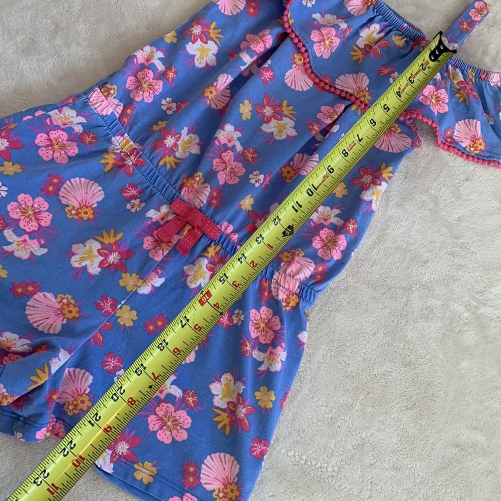 Tommy Bahama Blue Tropical Romper EUC Floral & Shells